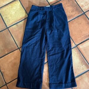 Hollister Women's Navy Pinstripe Trousers